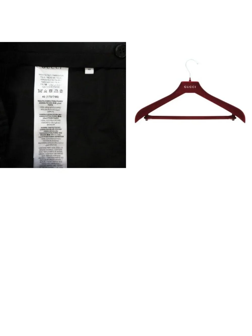 Gucci Suit GG Pattern Lining Set Single Real Face No Tuck Pants Black